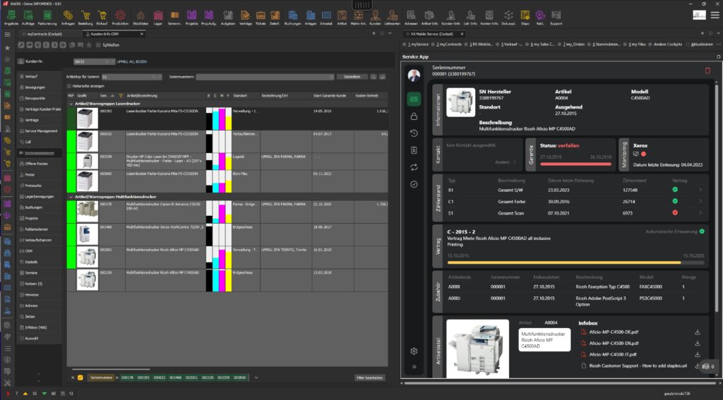 Infominds Radix integration dashboard